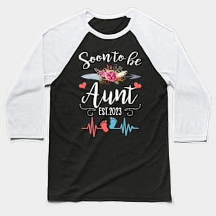 Soon To Be Mommy Est 2023 Floral Baseball T-Shirt